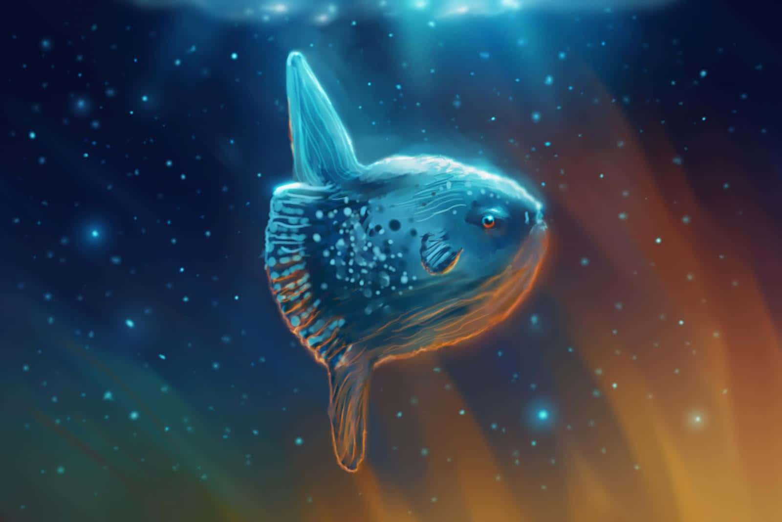 Cosmic Sunfish Artwork Wallpaper