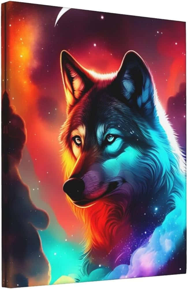 Cosmic Wolf Portrait Wallpaper