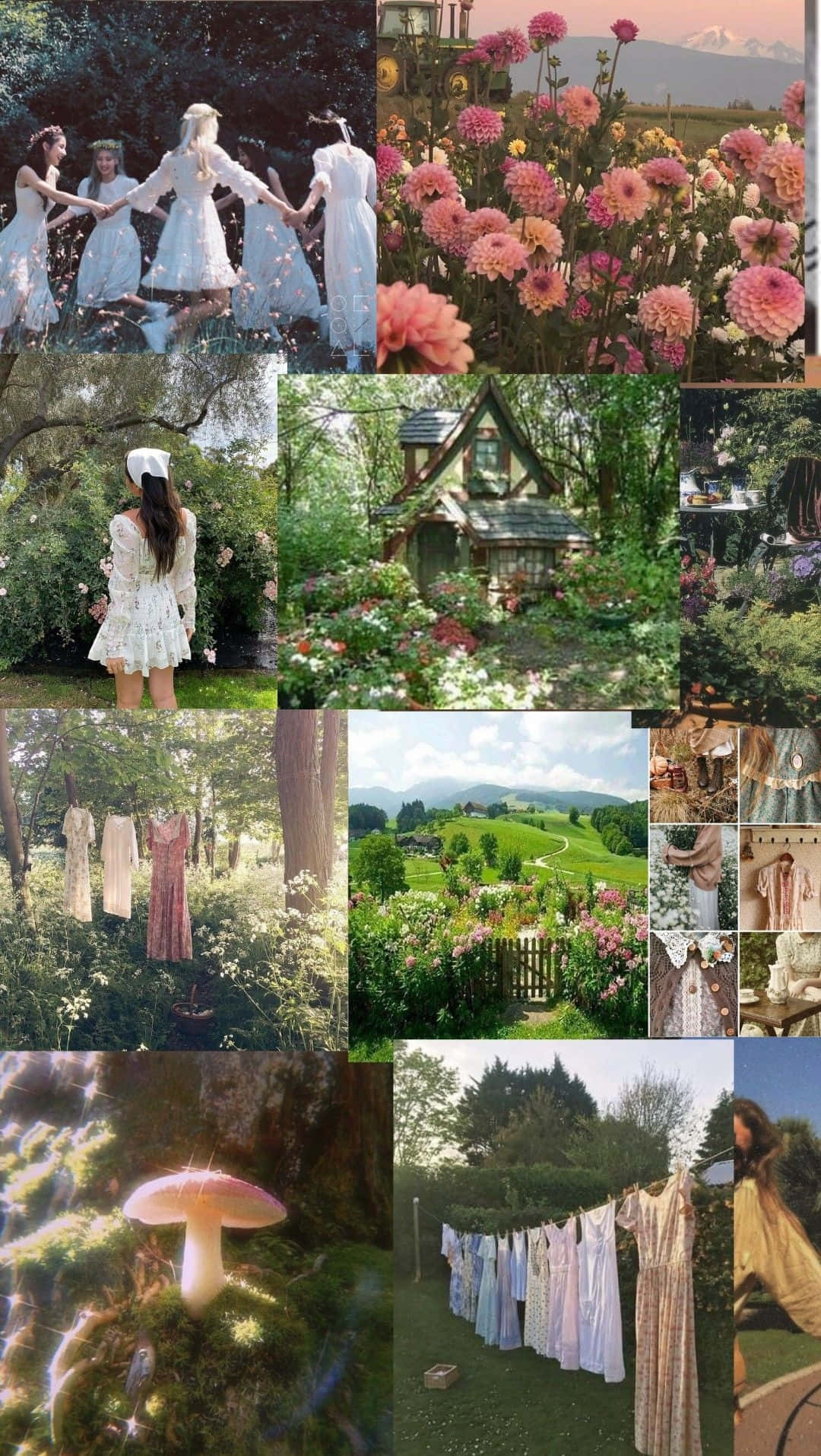 Cottagecore Aesthetic Collage Wallpaper