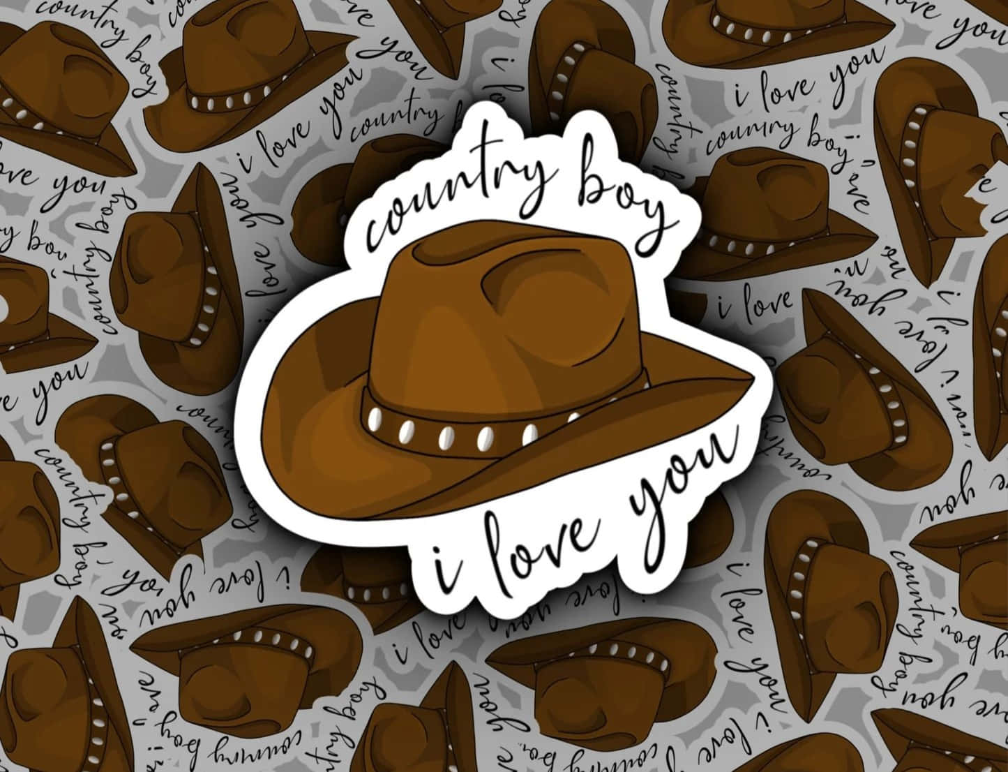 Country Boy Love Sticker Design Wallpaper