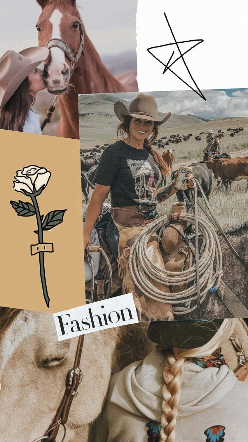 Country Girl Fashion Collage Wallpaper