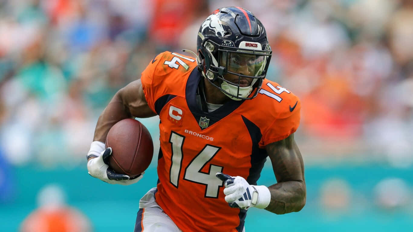 Courtland Sutton Denver Broncos Game Action Wallpaper