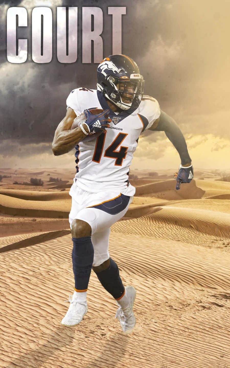 Courtland Sutton Dynamic Football Player Wallpaper