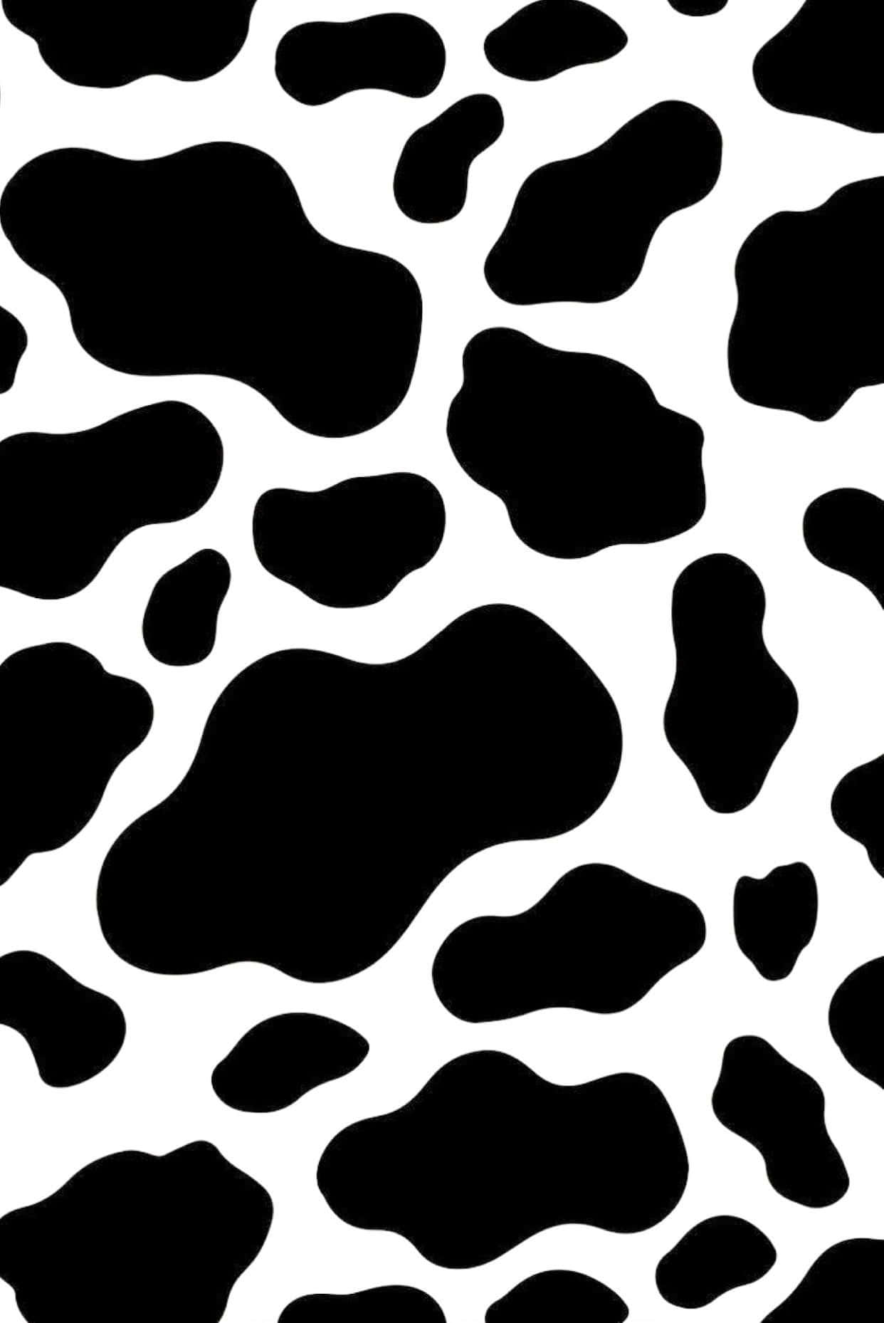 Cow Print Pattern Blackand White Wallpaper