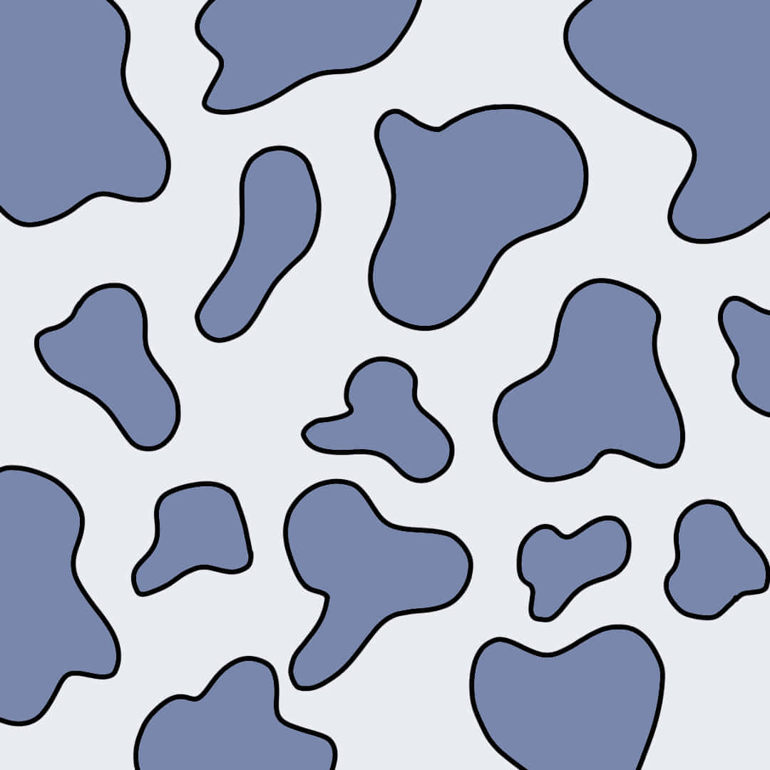 Cow Print Pattern Blueand Gray Wallpaper