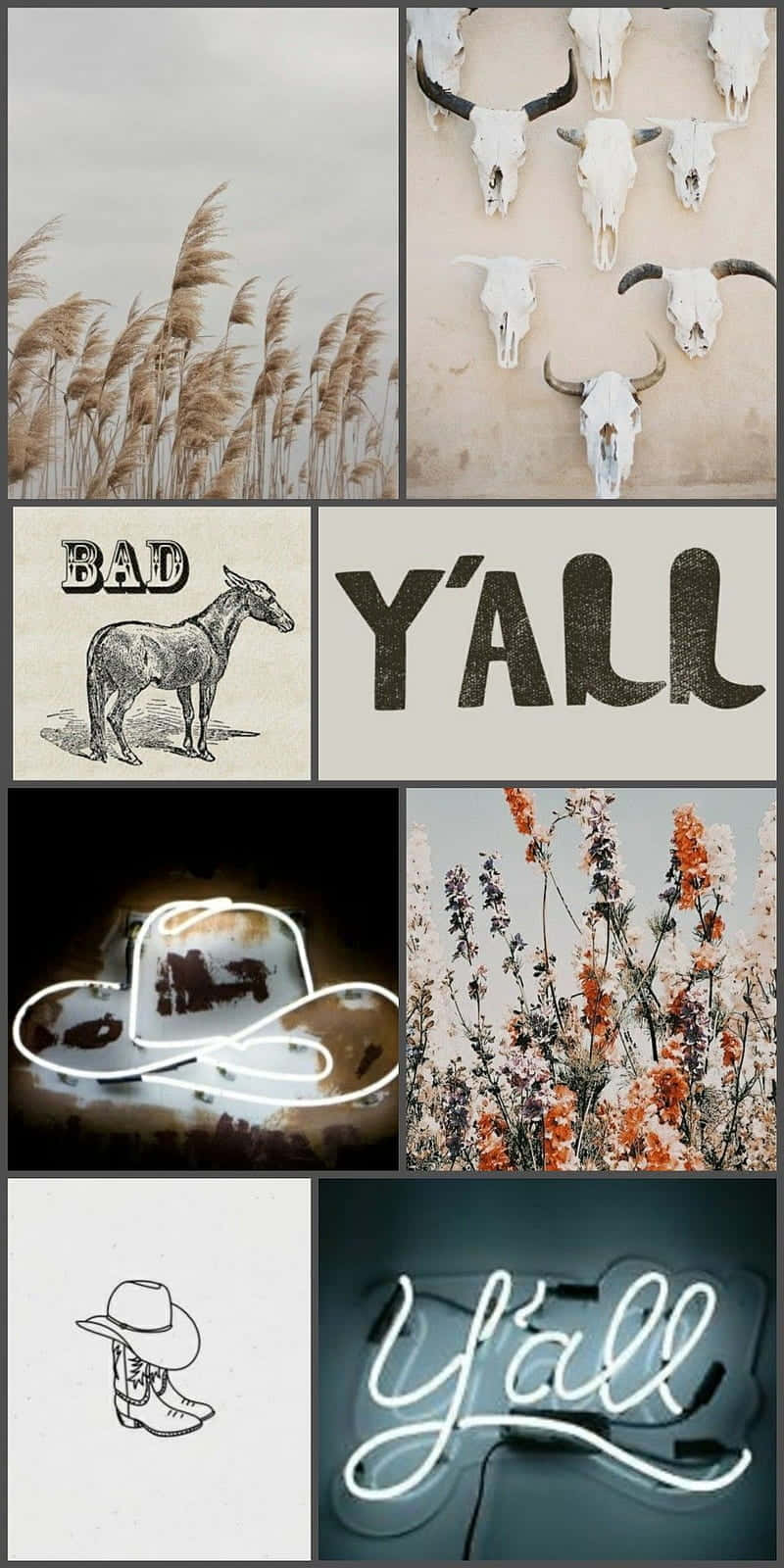 Cowboy Aesthetic Collage Wallpaper