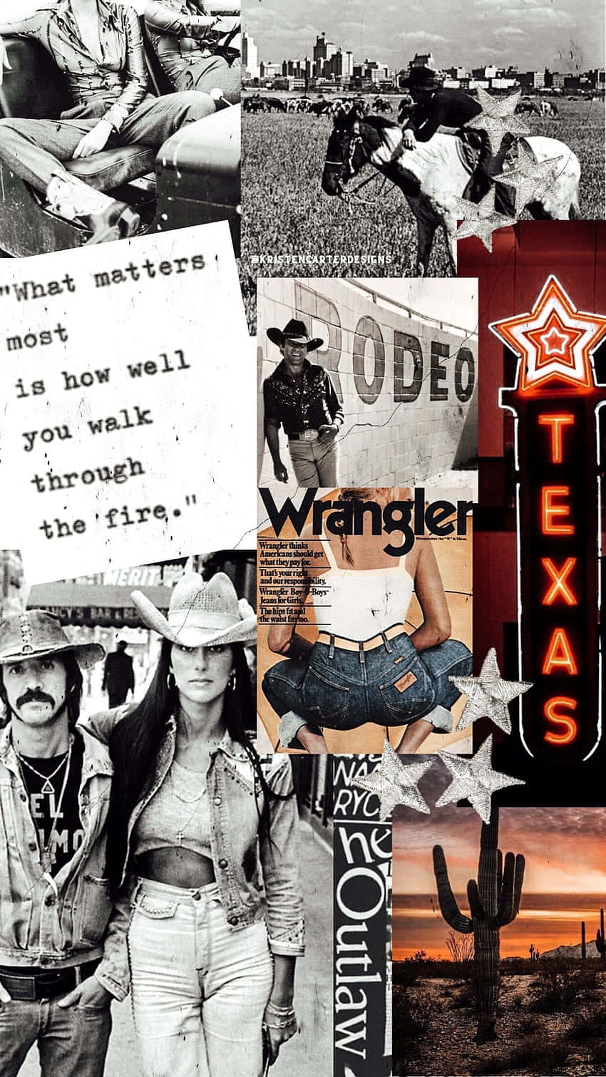 Cowboy Aesthetic Collage Wallpaper