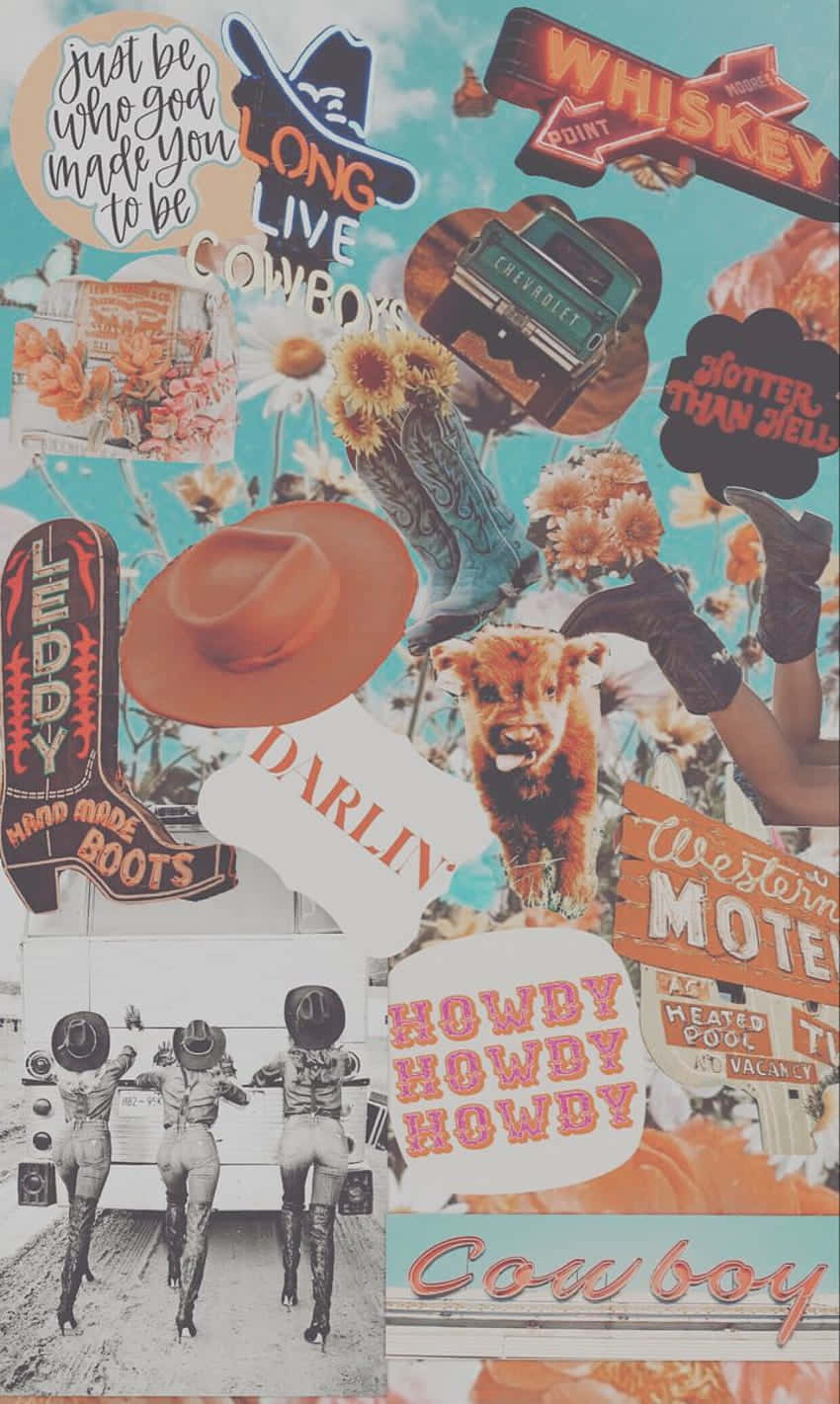 Cowboy Culture Collage Wallpaper