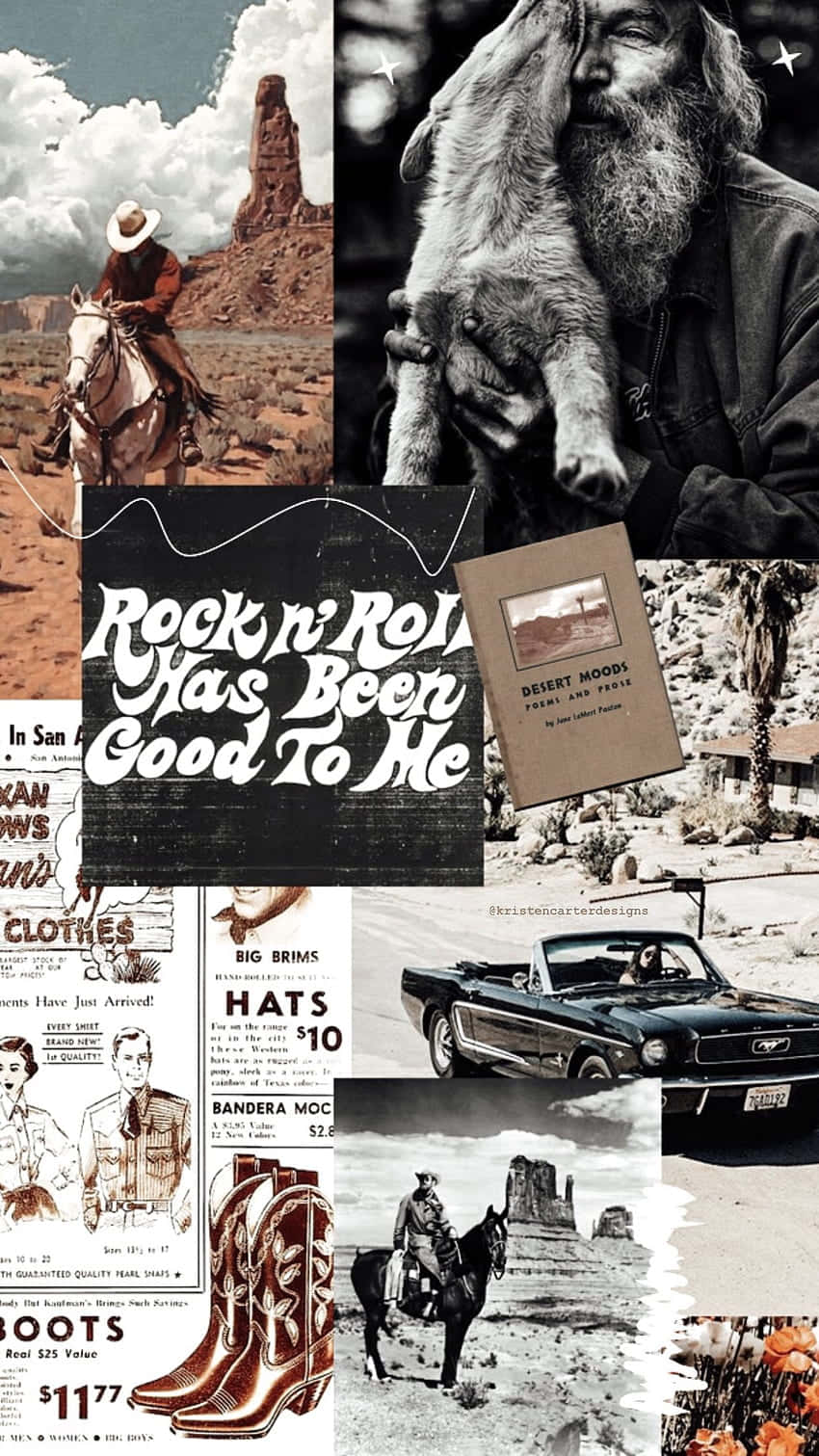 Cowboy Culture Collage Wallpaper