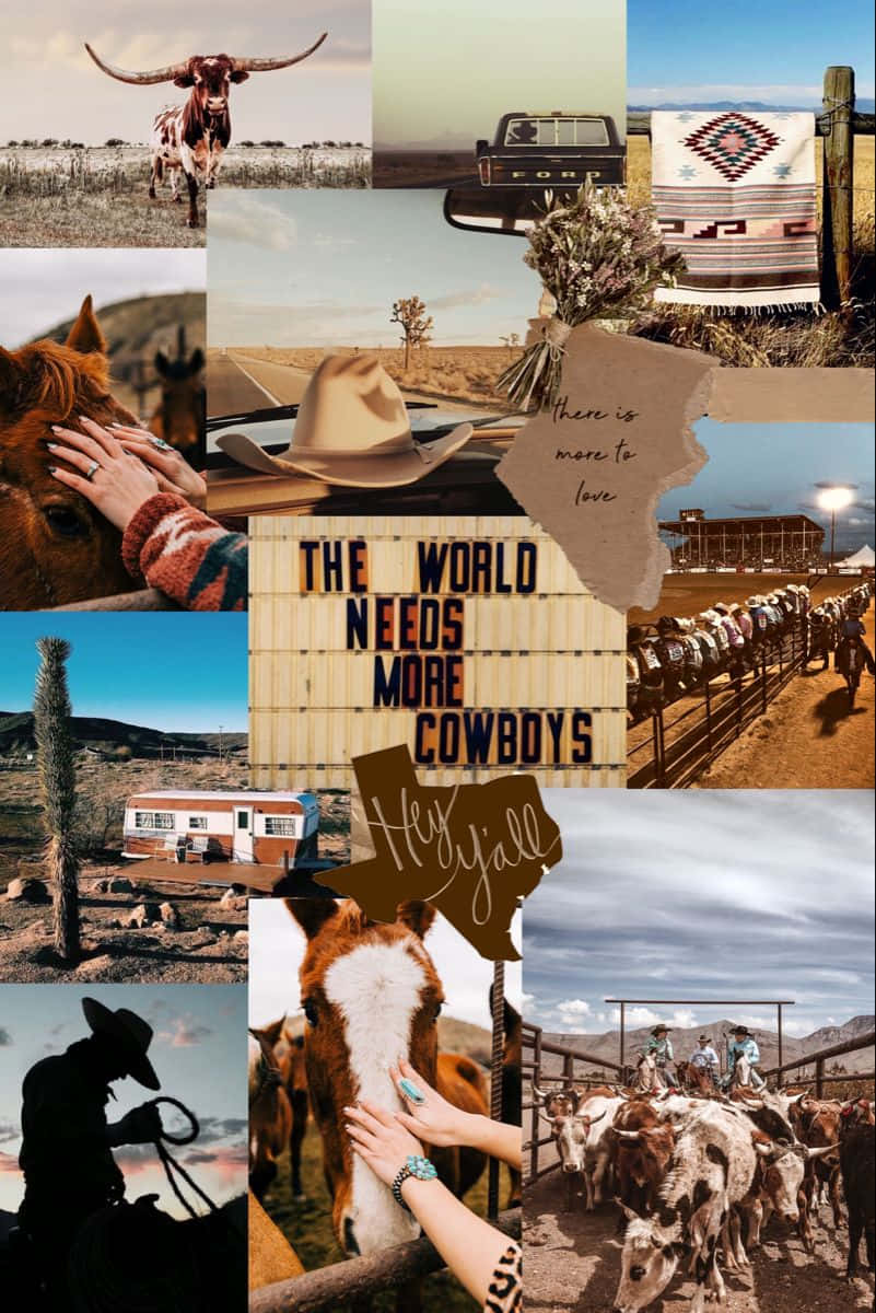 Cowboy Inspired Collage Wallpaper