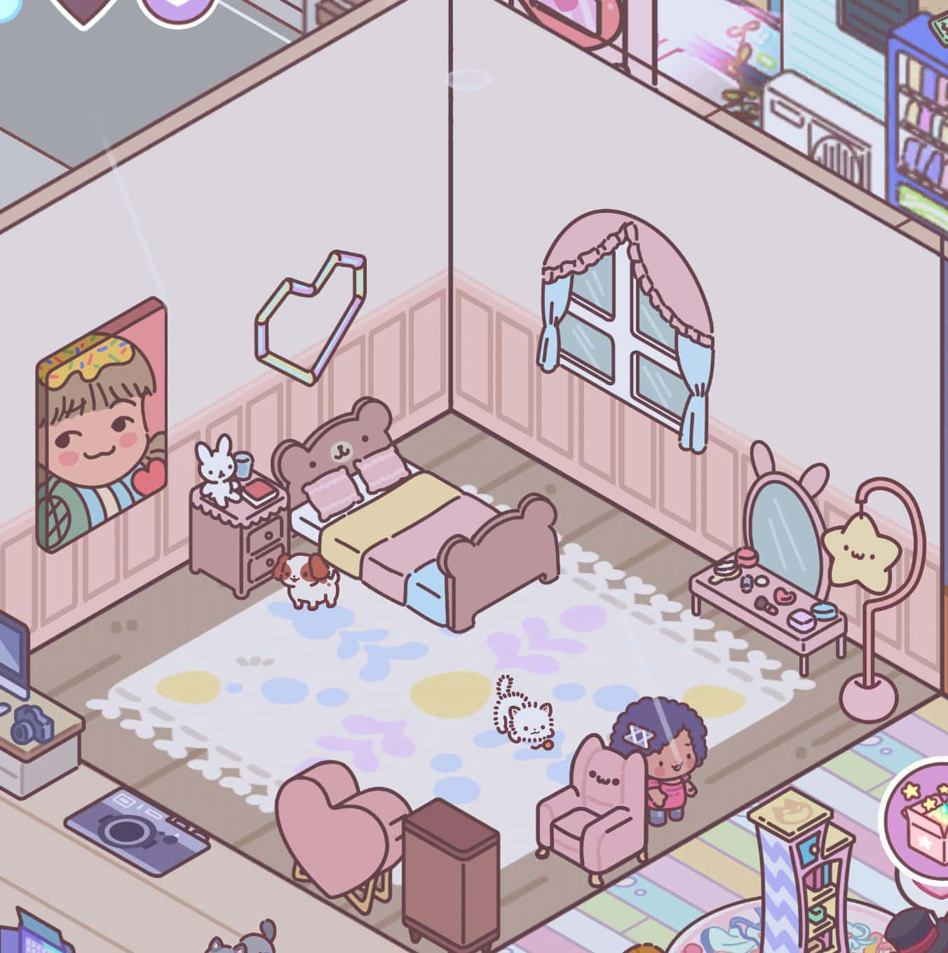 Cozy And Colorful Kawaii Room Wallpaper