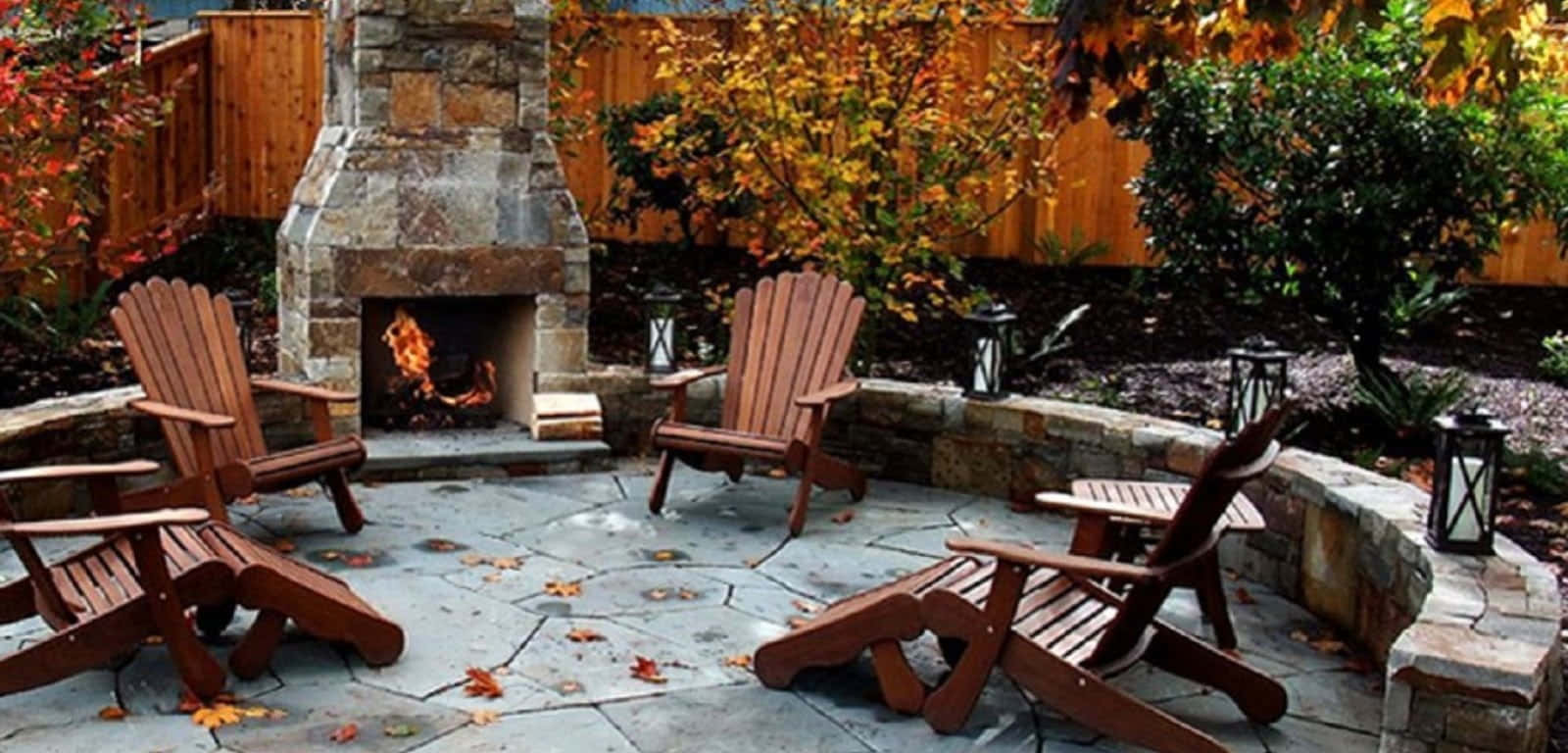 Cozy Autumn Fireplace Wallpaper