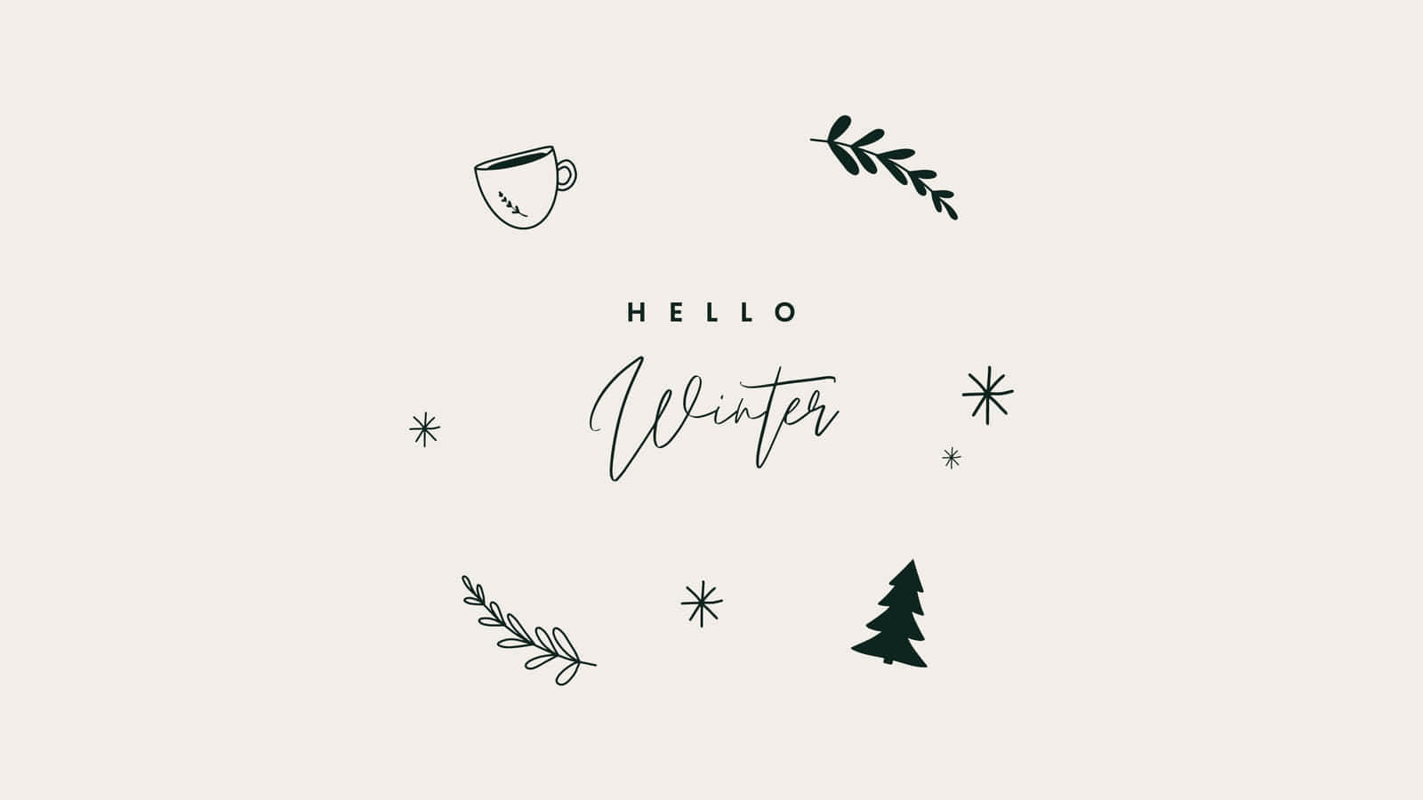 Cozy Design Hello Winter Desktop Wallpaper