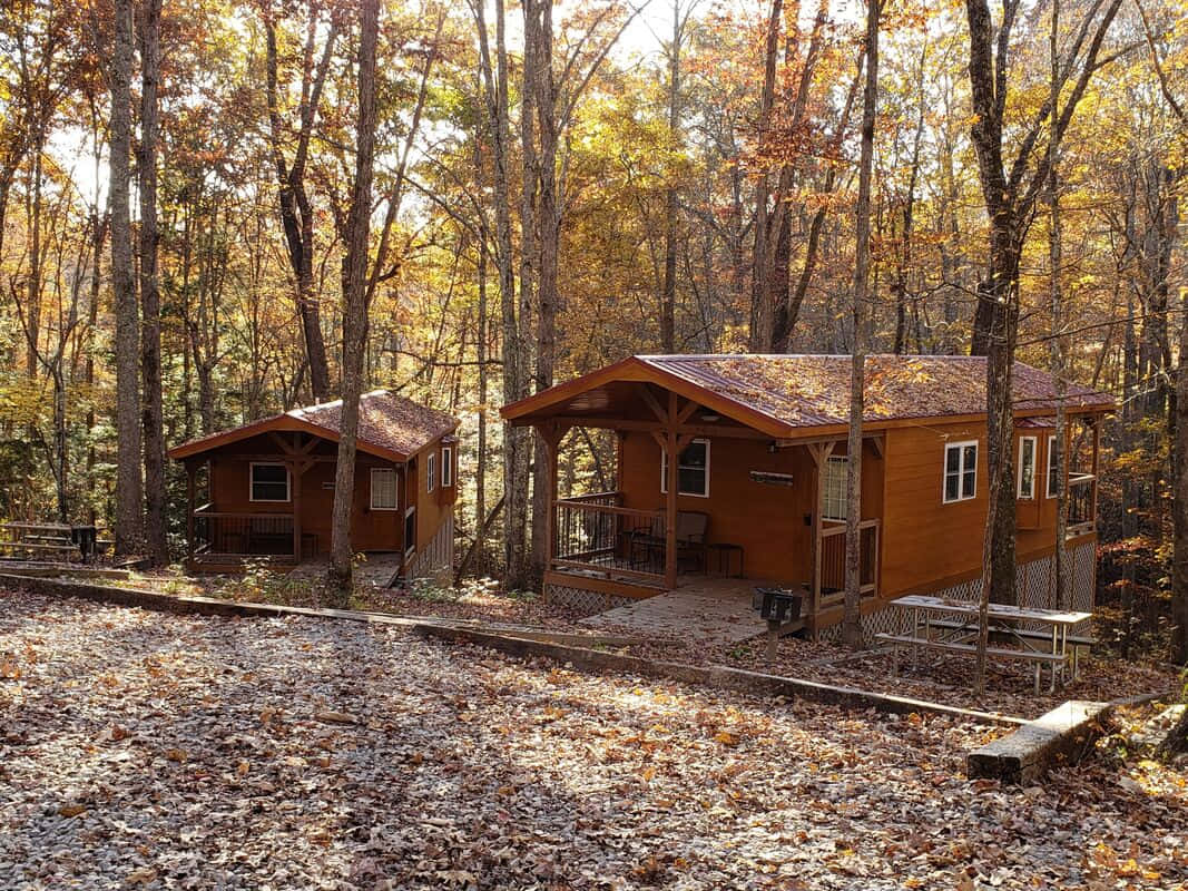 Cozy Fall Cabin Retreat Wallpaper