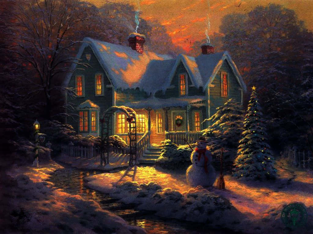 Cozy Winter House Tumblr Wallpaper