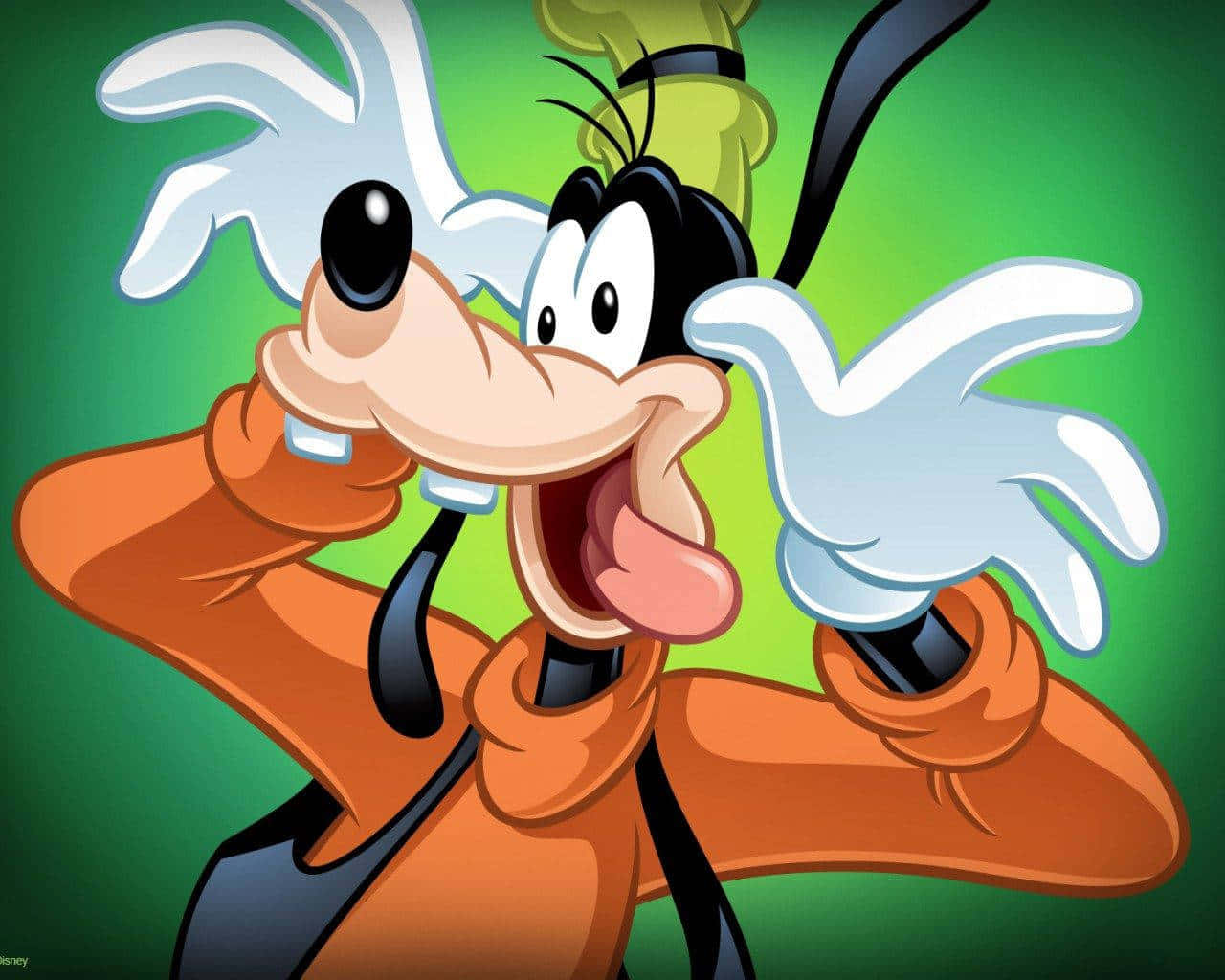 Crazy Cartoon Goofy Green Canvas Wallpaper