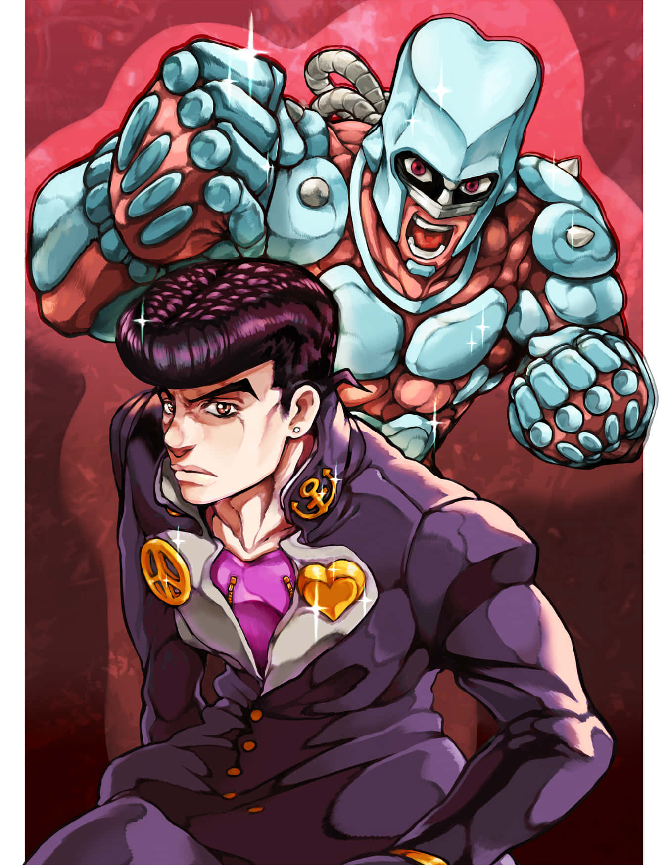 Crazy Diamondand Josuke Illustration Wallpaper