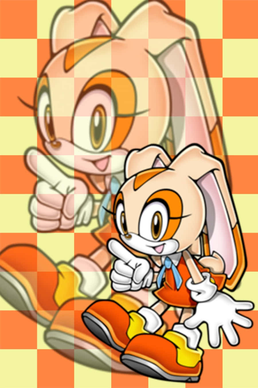 Cream The Rabbit Striking A Cheerful Pose Wallpaper