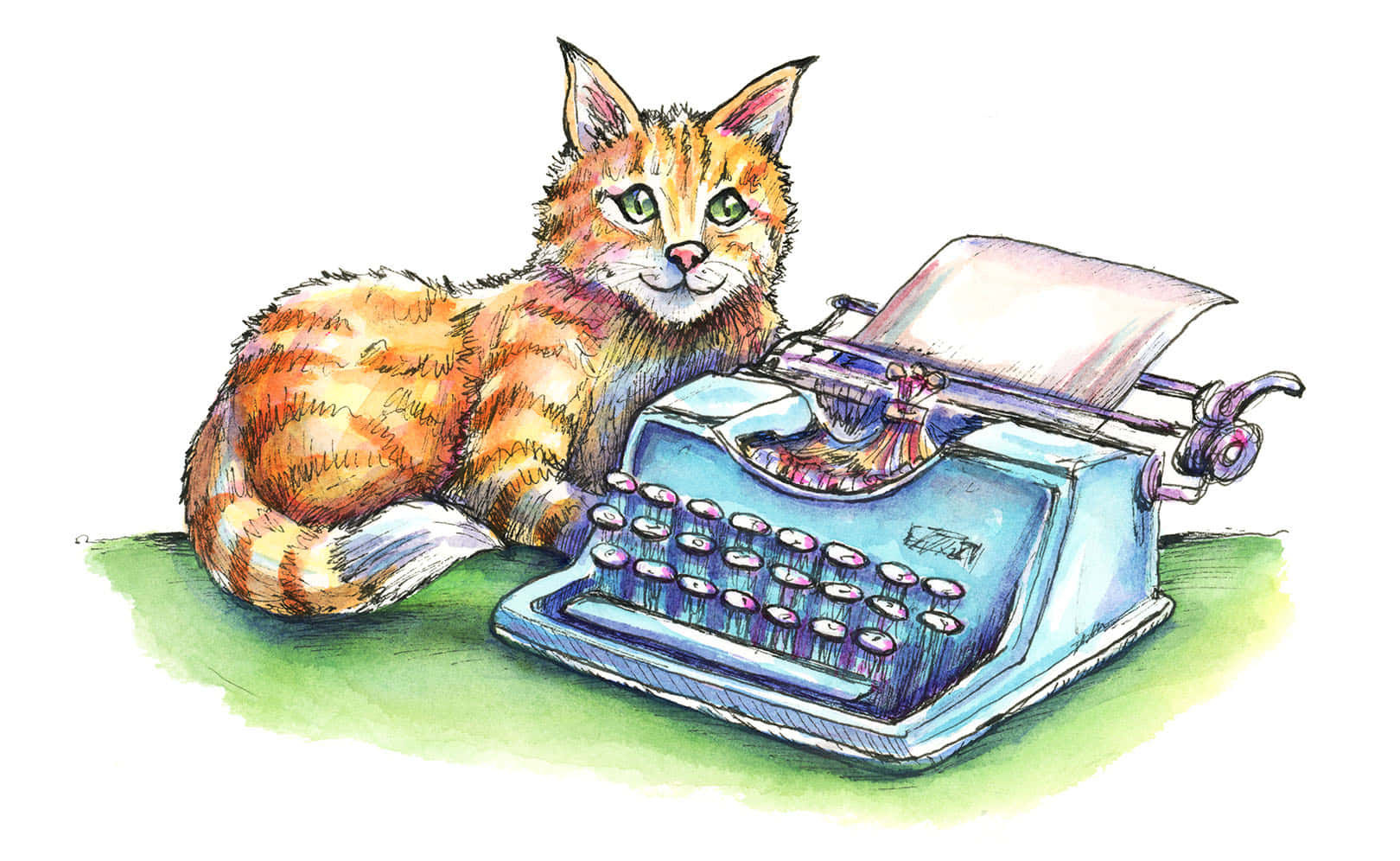 Creative Catat Typewriter Wallpaper