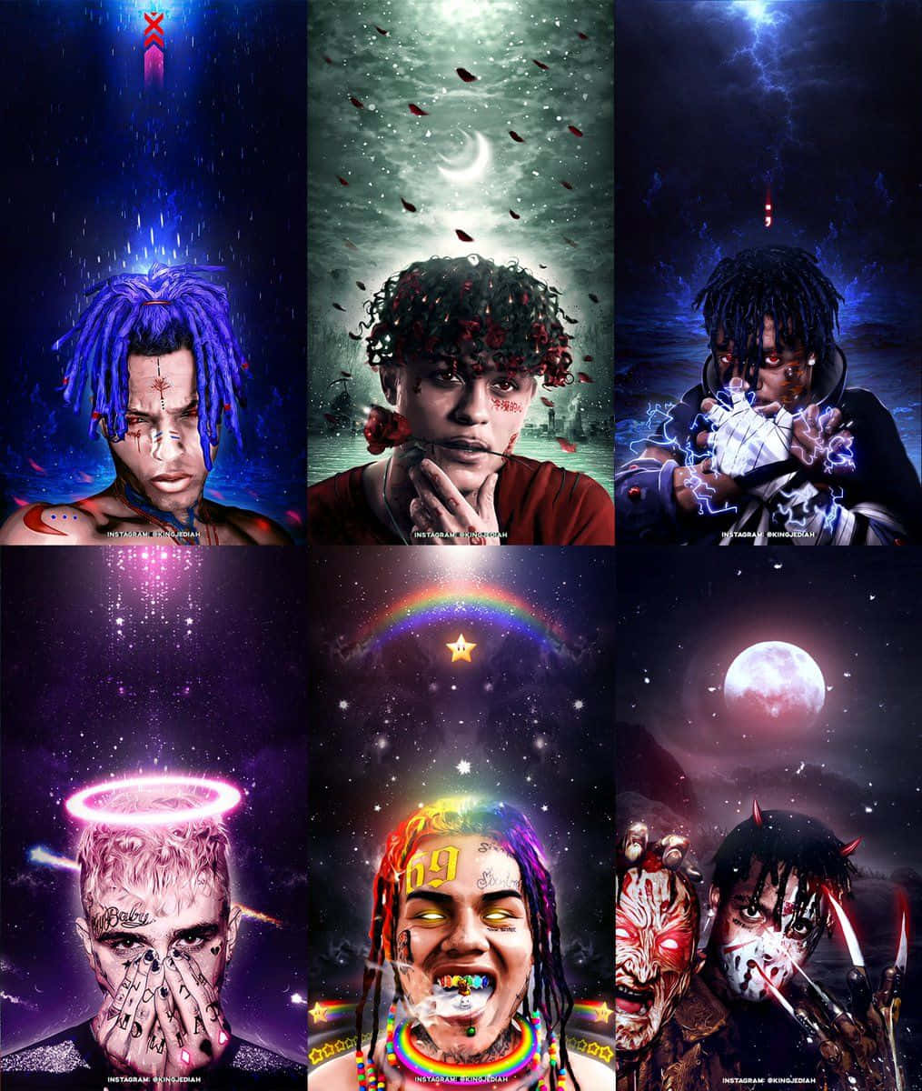 Creative Mix Of Different Rap Art Wallpaper