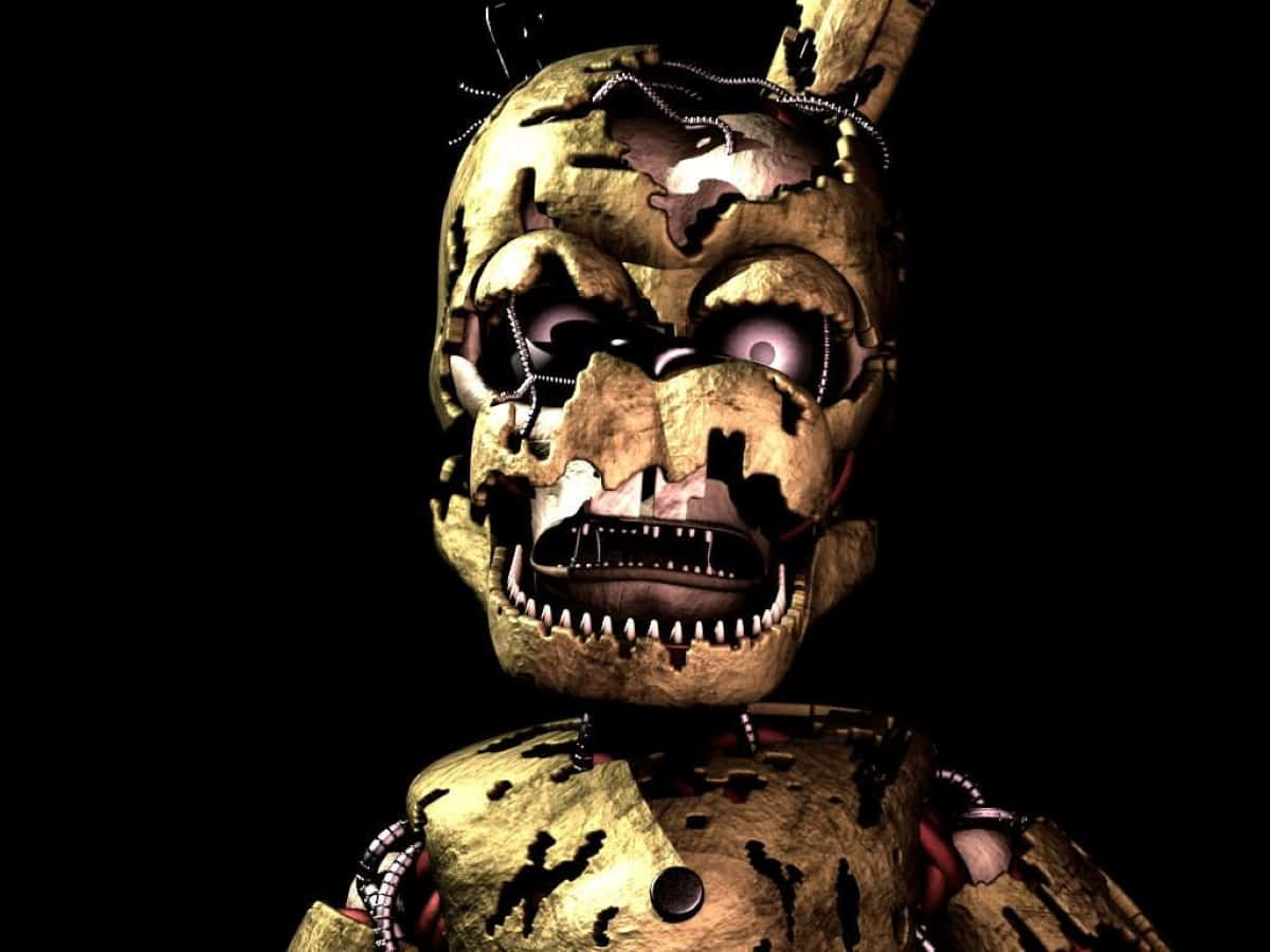 Creepy Scraptrap Character In Dark Atmosphere Wallpaper