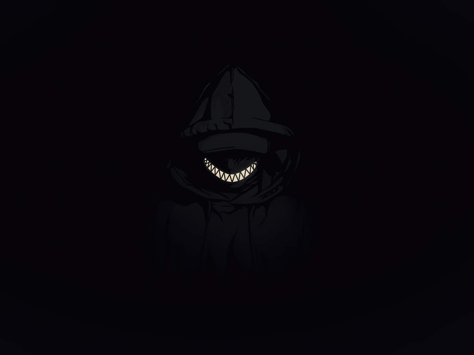 Creepy Smile In Black Wallpaper