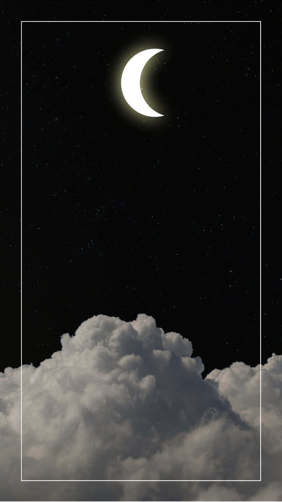 Crescent Moon Over Clouds Wallpaper