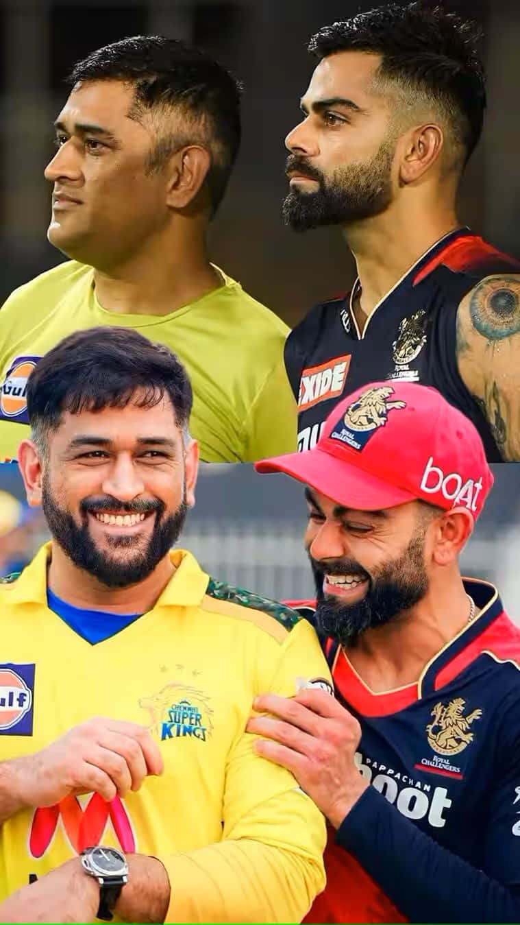 Cricket_ Icons_ Kohli_and_ Dhoni_ Moments Wallpaper