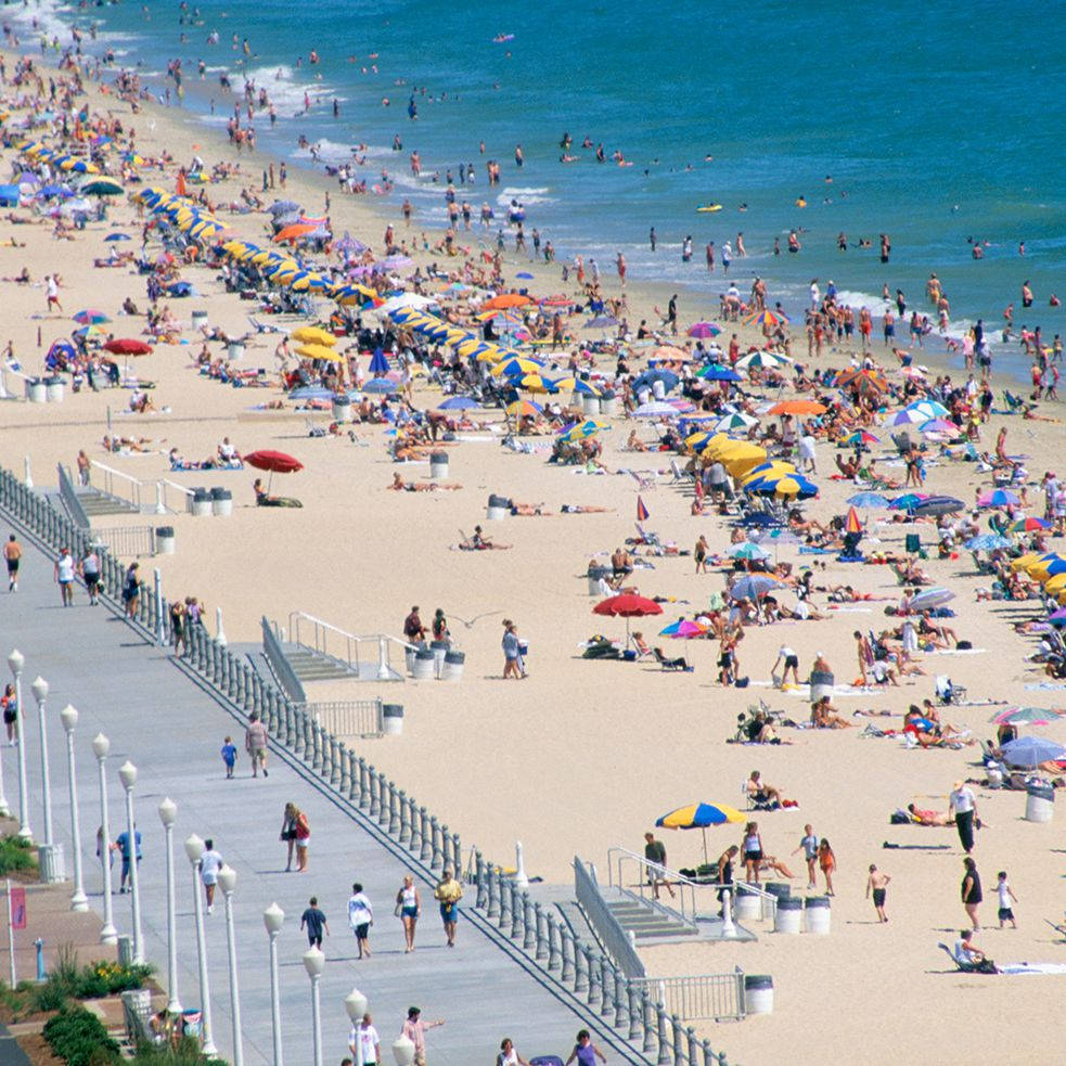 Crowded Virginia Beach Oceanfront Wallpaper