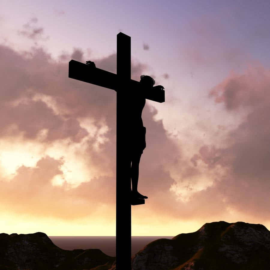 Crucifixion Silhouetteat Sunset Wallpaper