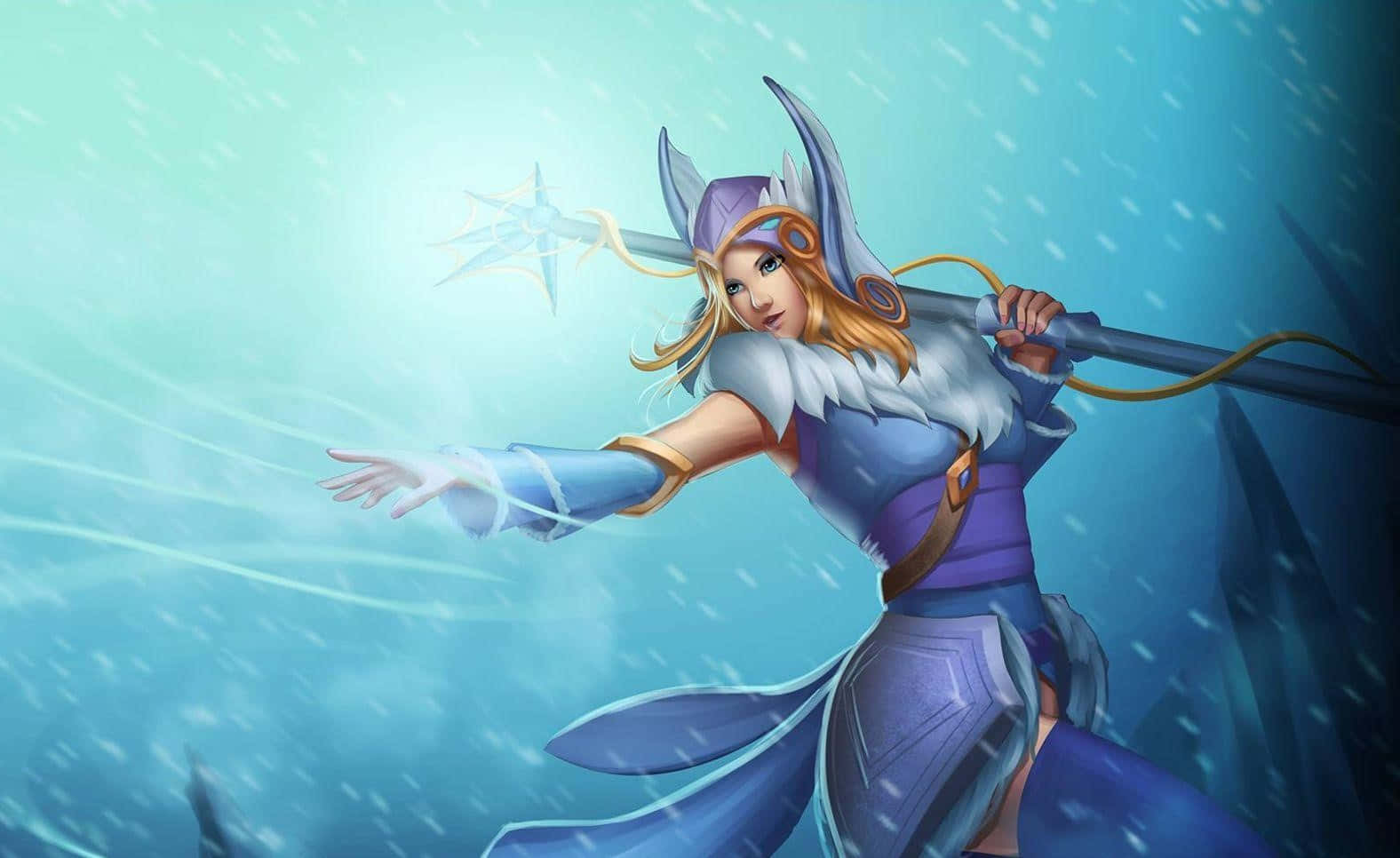 Crystal Maiden Unleashes Her Freezing Magic Wallpaper