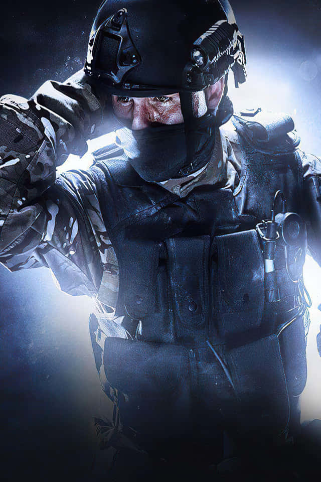 Cs Go Mobile Player In Armor Wallpaper