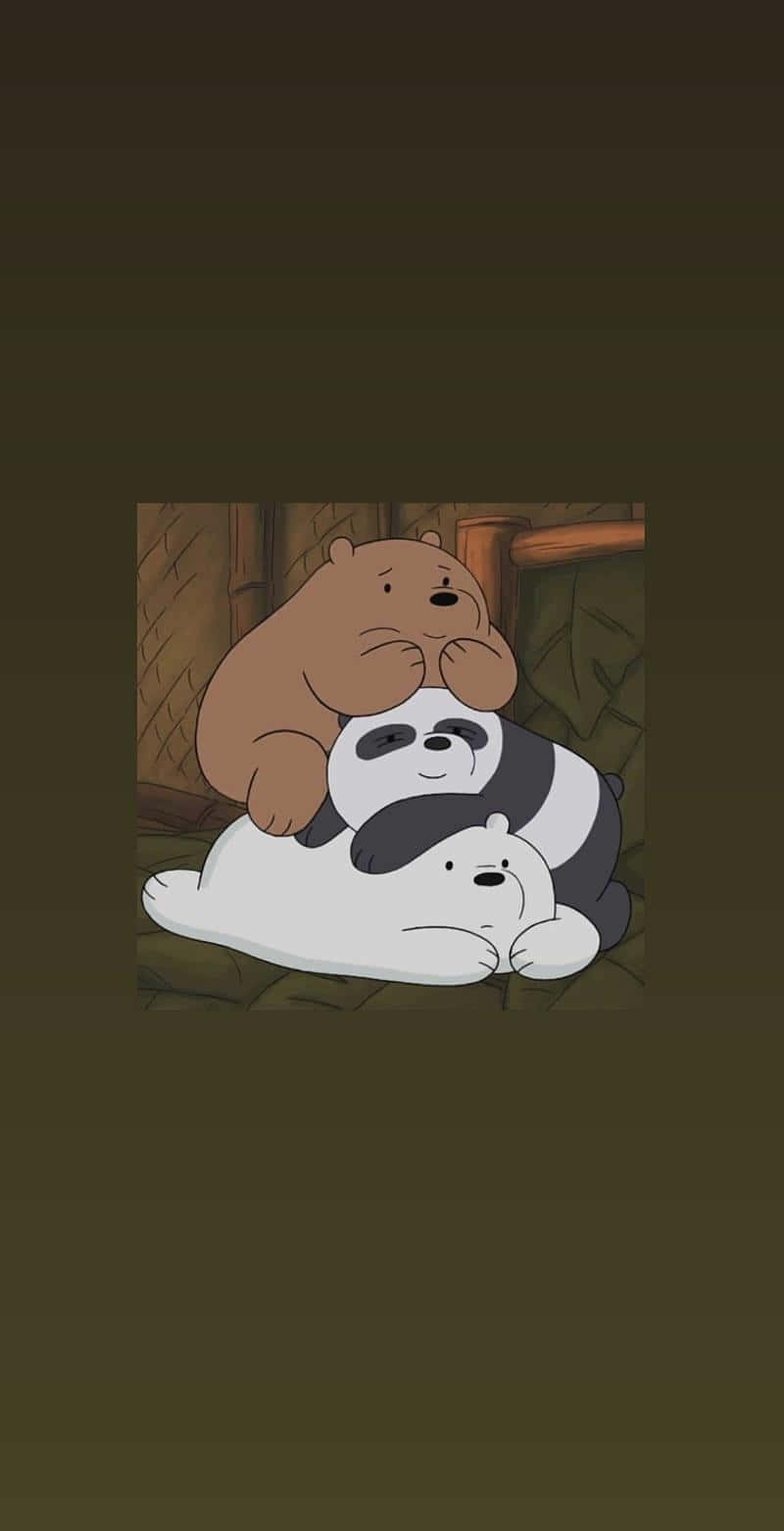 Cuddling_ Cartoon_ Bears_ Wallpaper Wallpaper