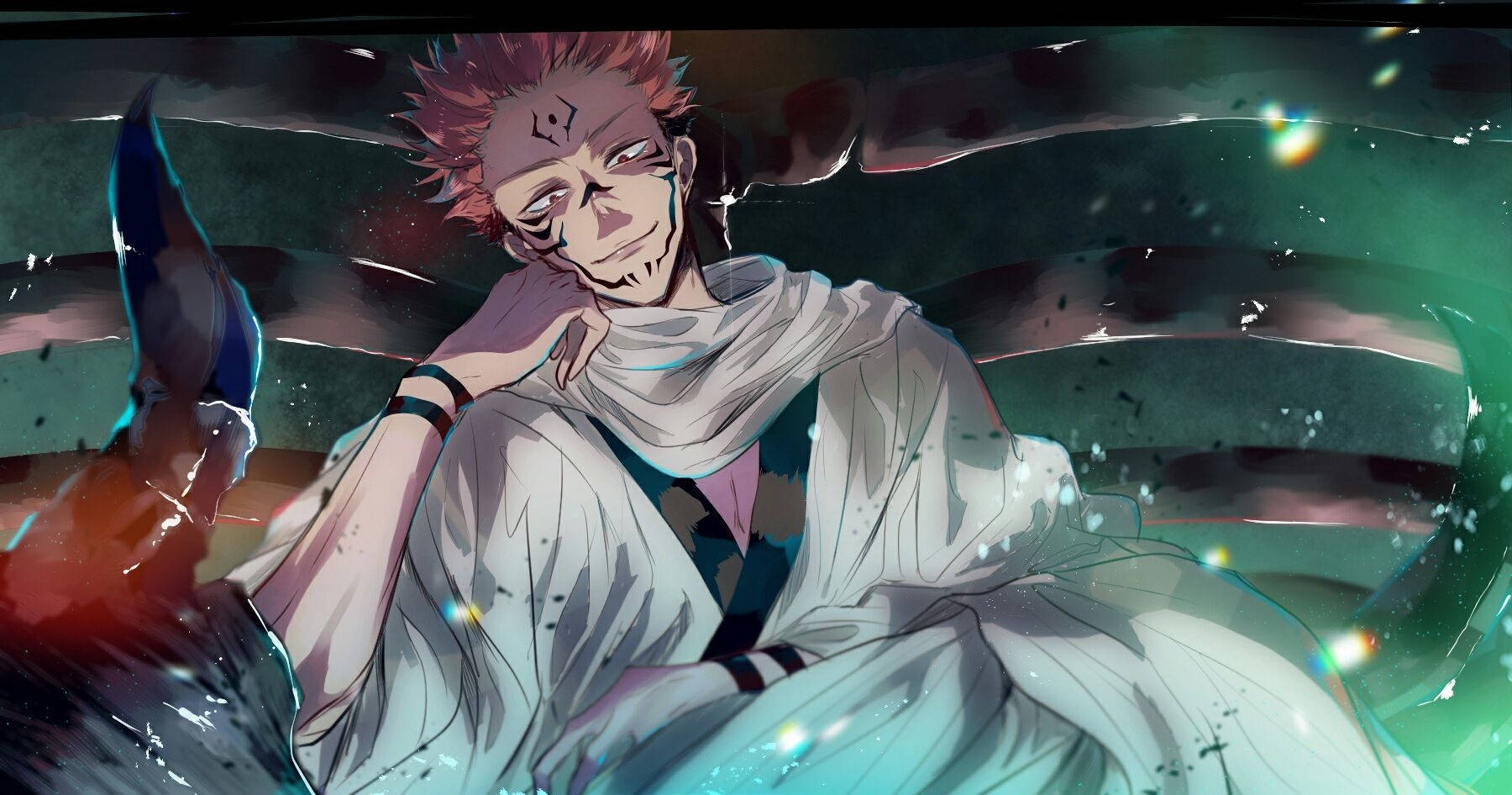 Cursed Demon Sukuna Jujutsu Kaisen Desktop Wallpaper