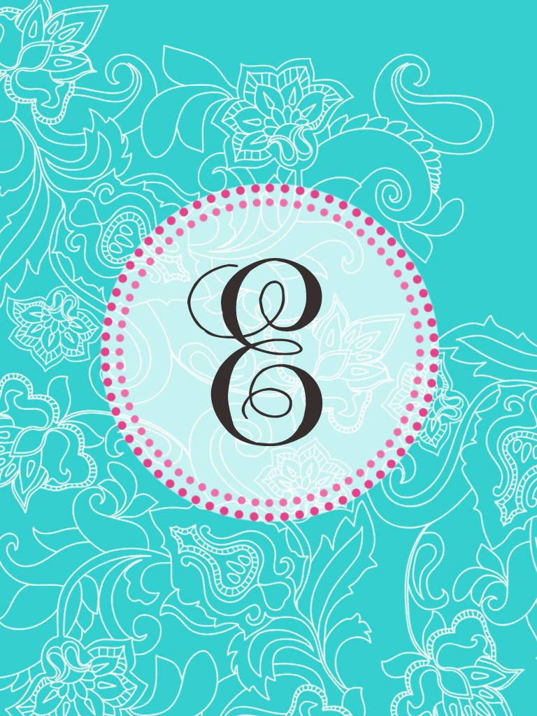 Cursive Letter E With Florals Wallpaper