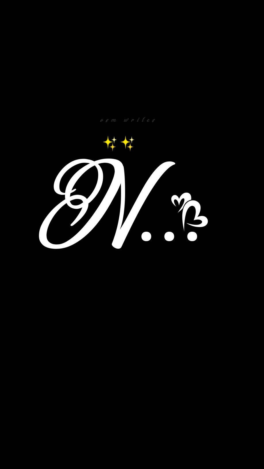 Cursive N Black Wallpaper