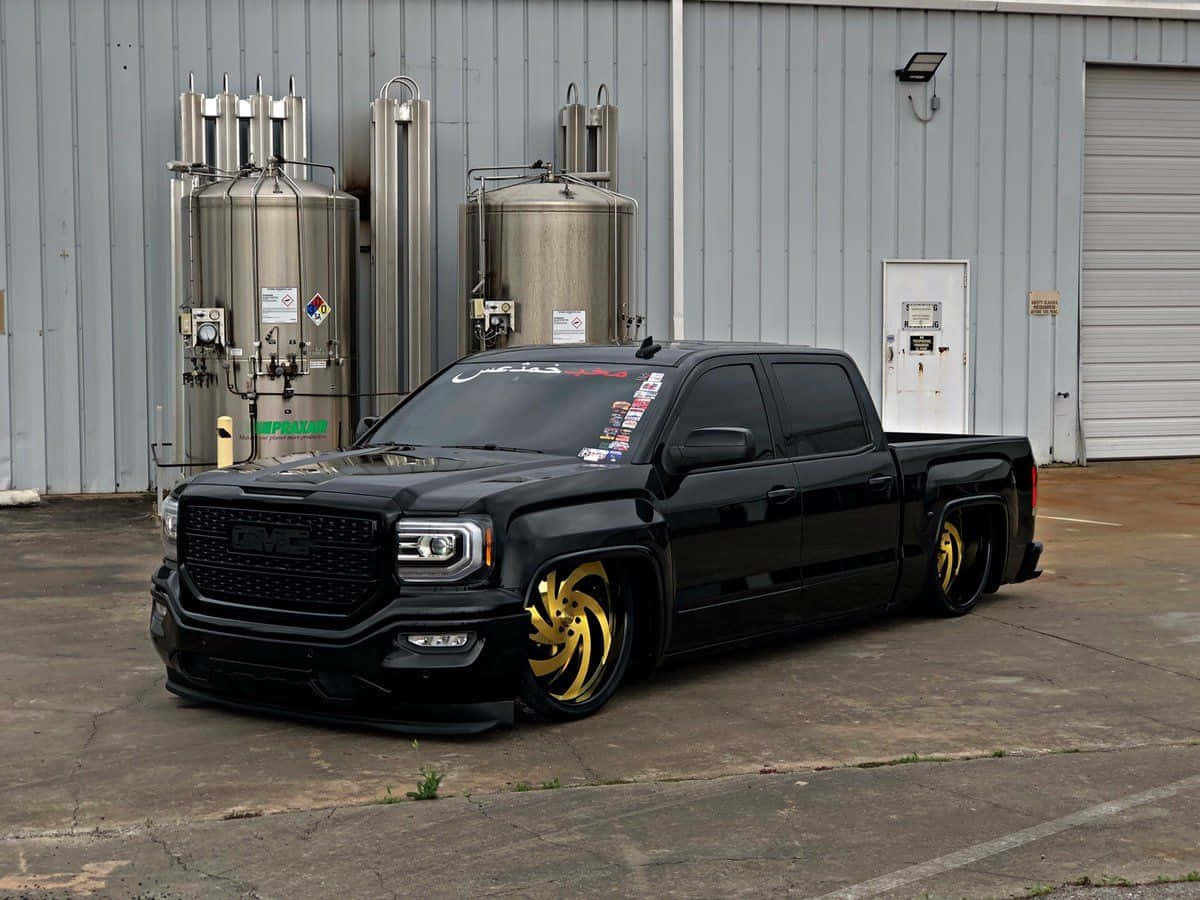 Custom Black Truck Industrial Backdrop Wallpaper