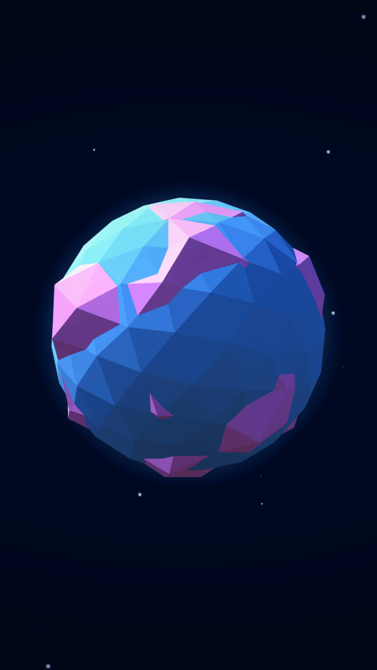 Cute 3d Phone Poly Planet Wallpaper