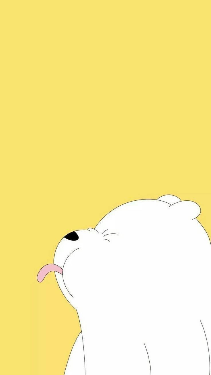 Cute Aesthetic Cartoon Playful Ice Bear Wallpaper