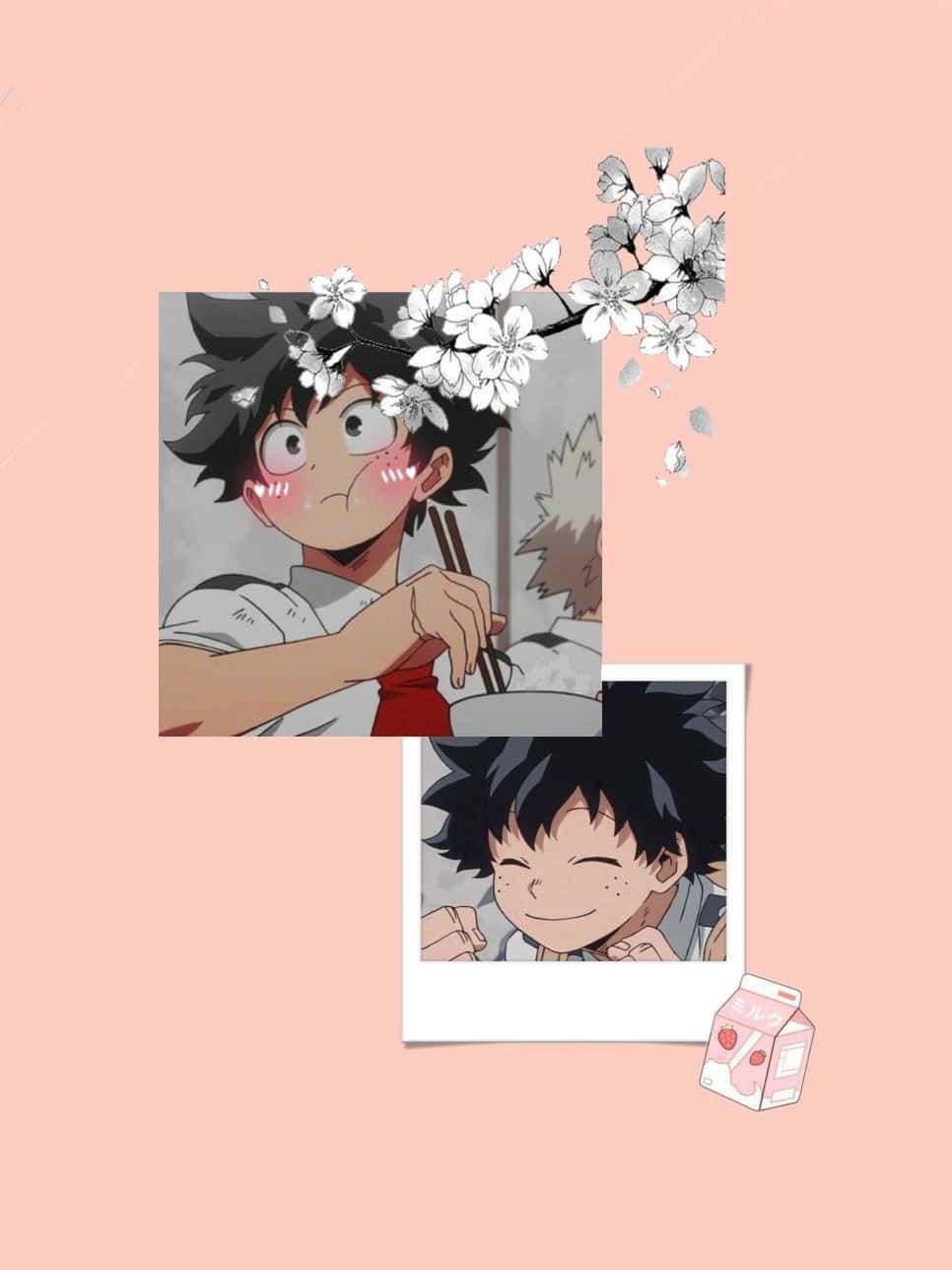 Cute Aesthetic Deku Pink Aesthetic Flowers Wallpaper