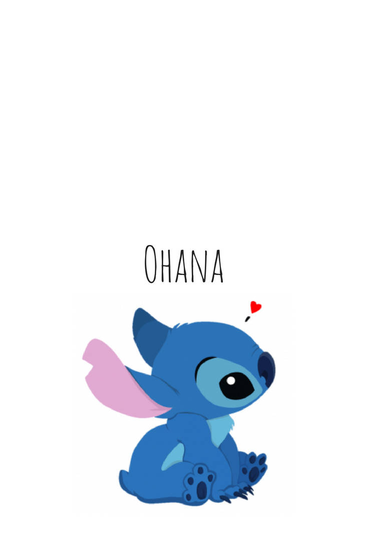 Cute Aesthetic Stitch Ohana Red Heart Wallpaper