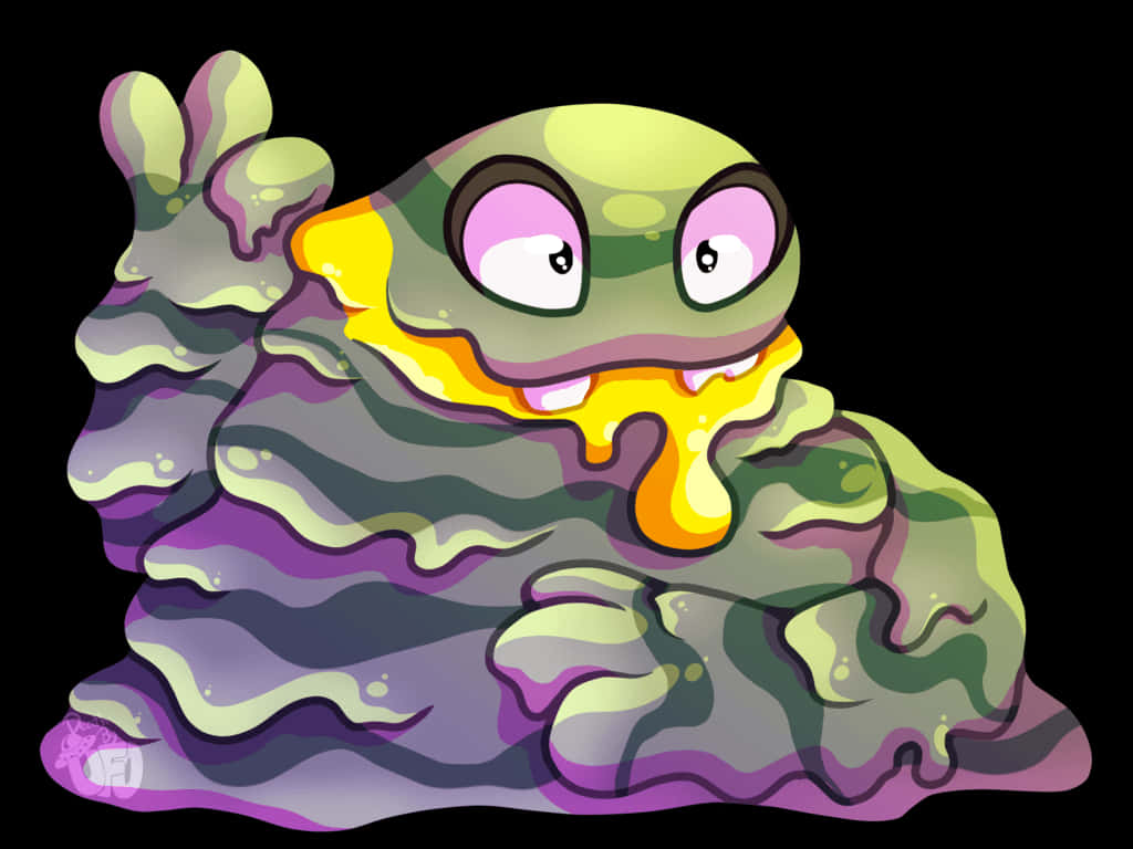 Cute Alolan Grimer Desktop Wallpaper