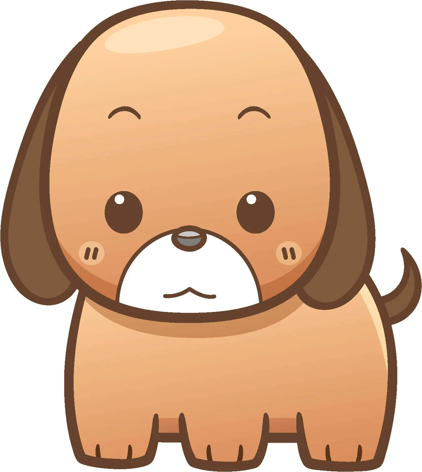 Cute And Adorable Kawaii Dog Illustration Wallpaper