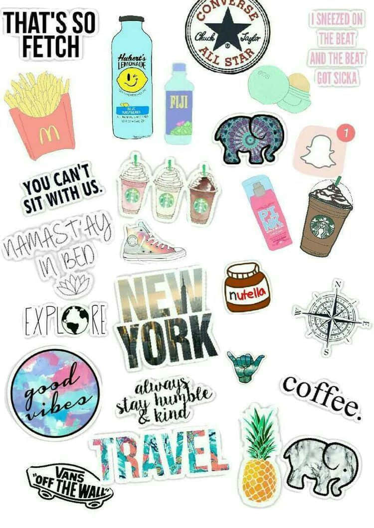 Cute And Vibrant Sticker Collection Wallpaper