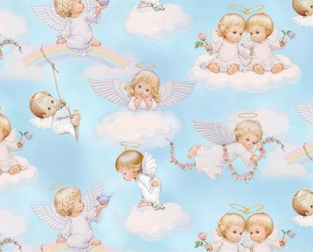 Cute Angels 1024 X 827 Wallpaper