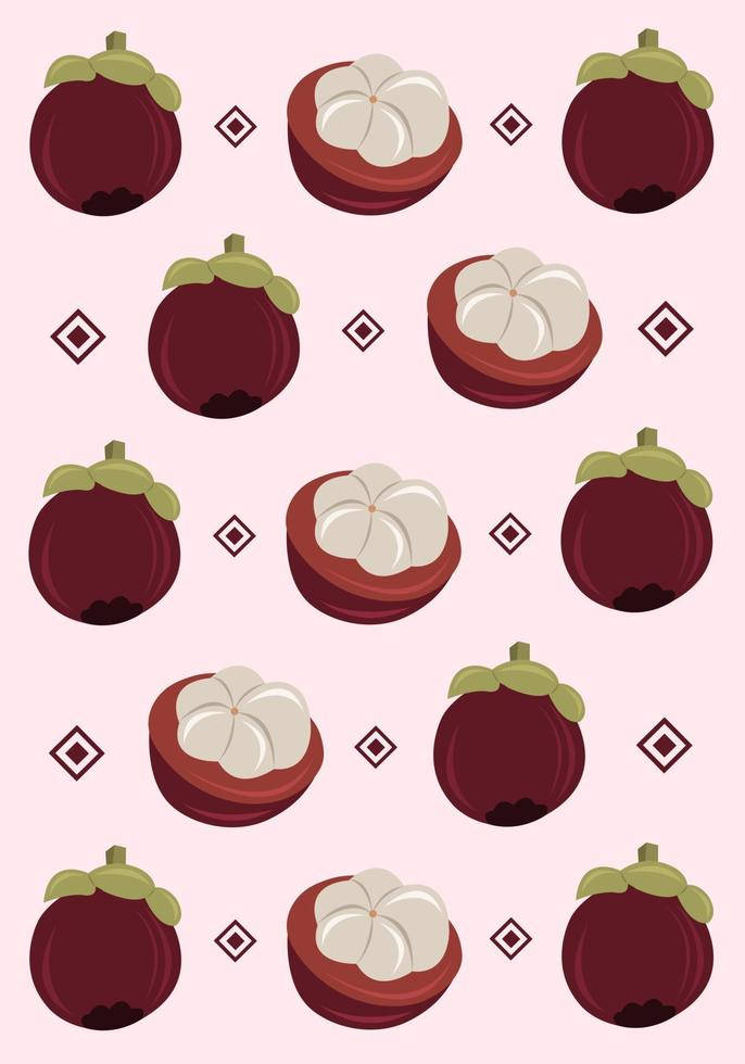 Cute Animated Mangosteen Illustration Wallpaper