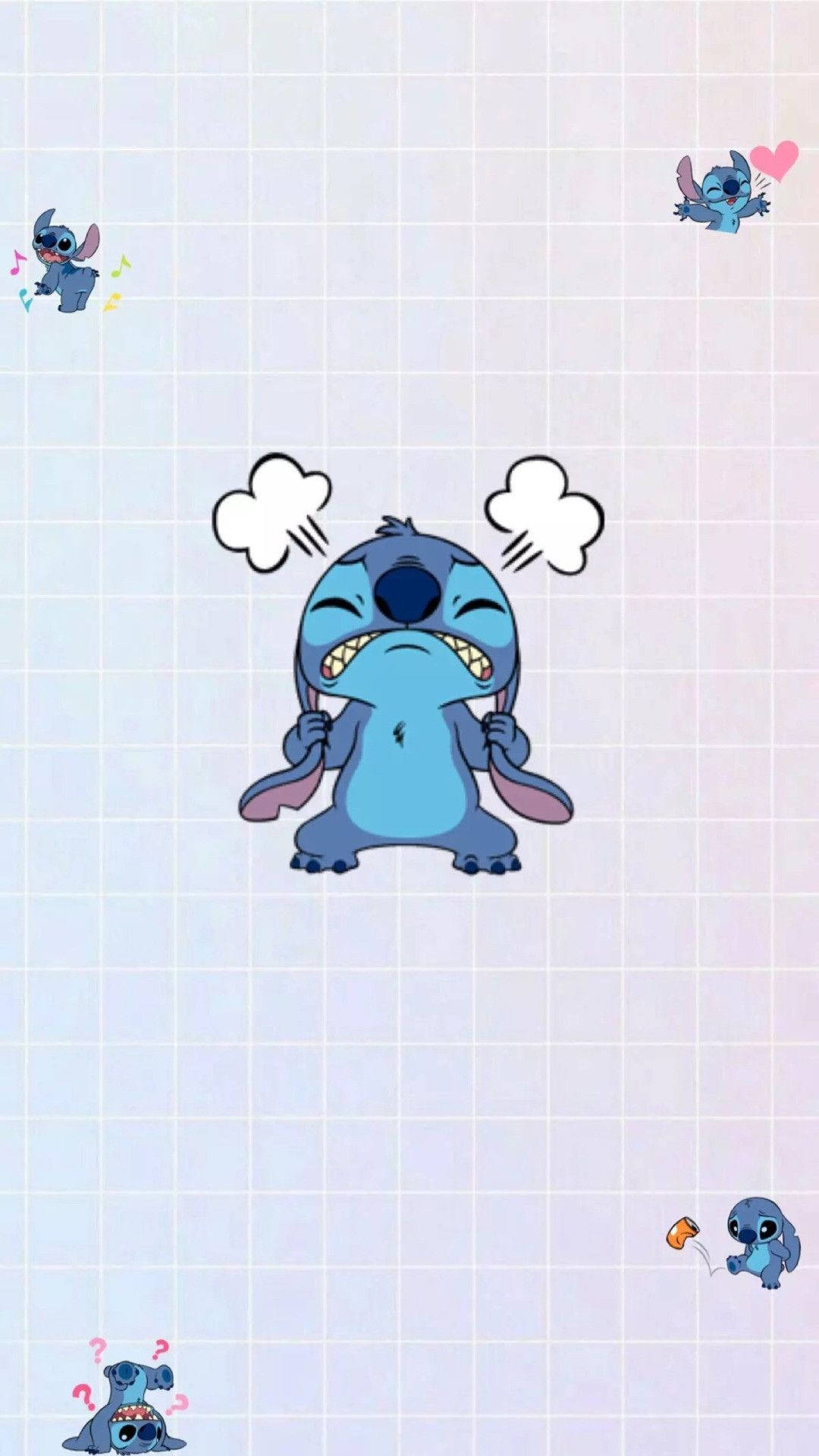 Cute Annoyed Stitch Iphone Wallpaper