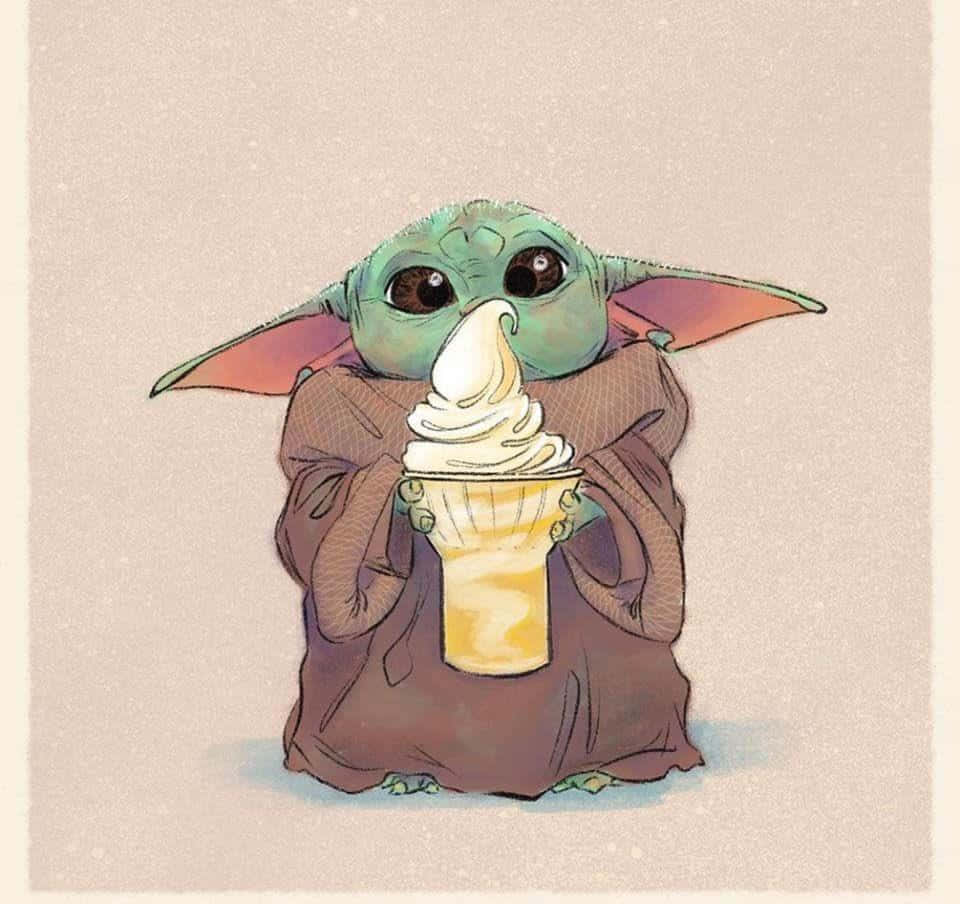 Cute Baby Yoda From The Mandalorian Wallpaper