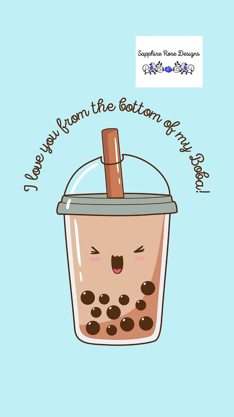 Cute Boba Tea Love Wallpaper