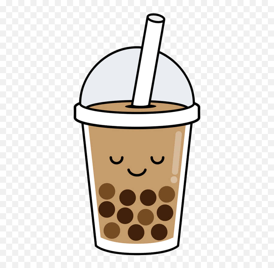 Cute Boba Tea With Big Pearls Wallpaper